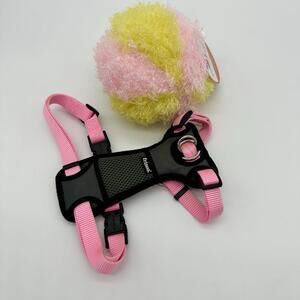 NEW Frisco Medium Pink Padded Dog Harness & Cassie Squeaky Toy-Pet Supplies